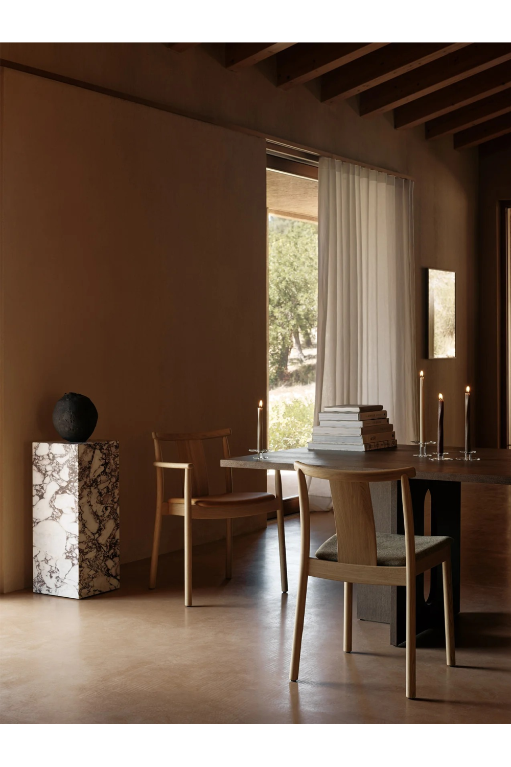 Upholstered Seat Oak Dining Chair | Audo Copenhagen Merkur | Oroa.com