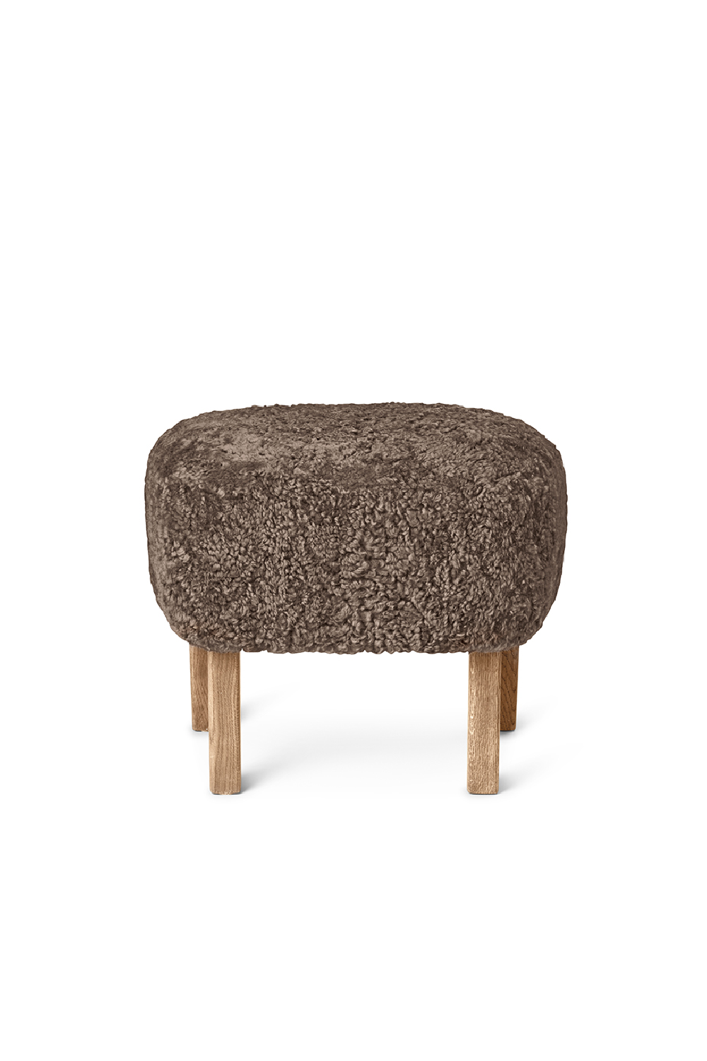 Oak Base Upholstered Ottoman | Audo Copenhagen Ingeborg | Oroa.com