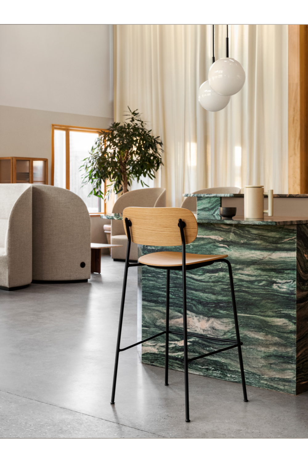 Oak Veneer Bar Chair | Oroa.com