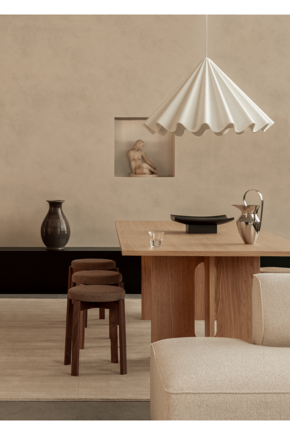 White Wavy Conical Pendant Lamp | Audo Copenhagen Dancing | Oroa.com
