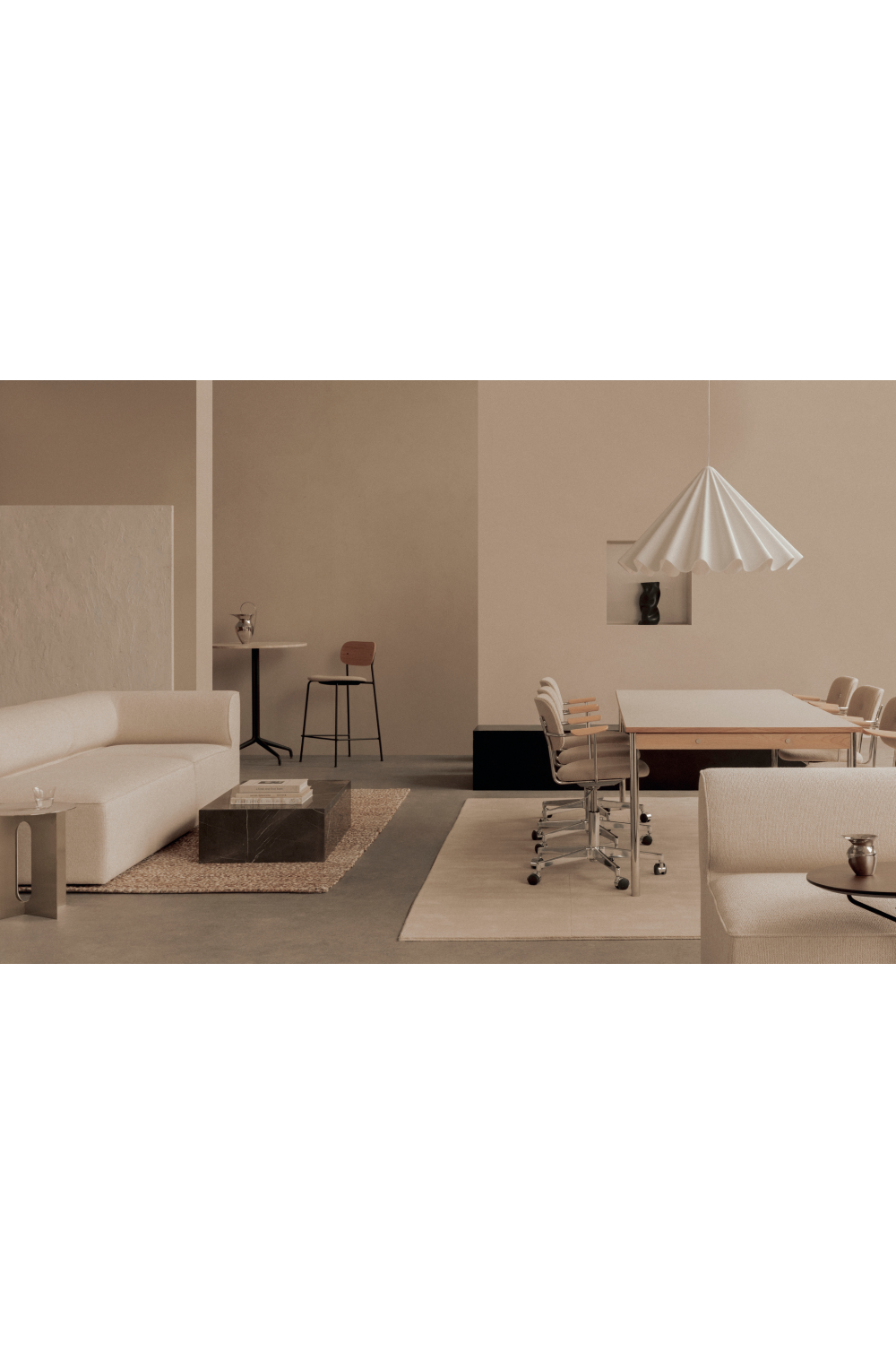 White Wavy Conical Pendant Lamp | Audo Copenhagen Dancing | Oroa.com