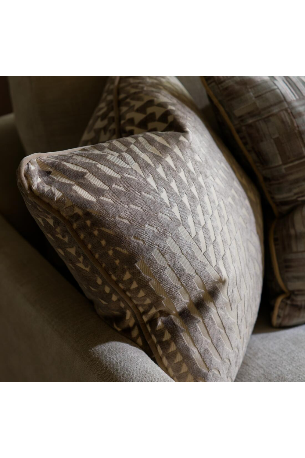 Patterned Epingle Velvet Cushion | Andrew Martin Park | Oroa.com