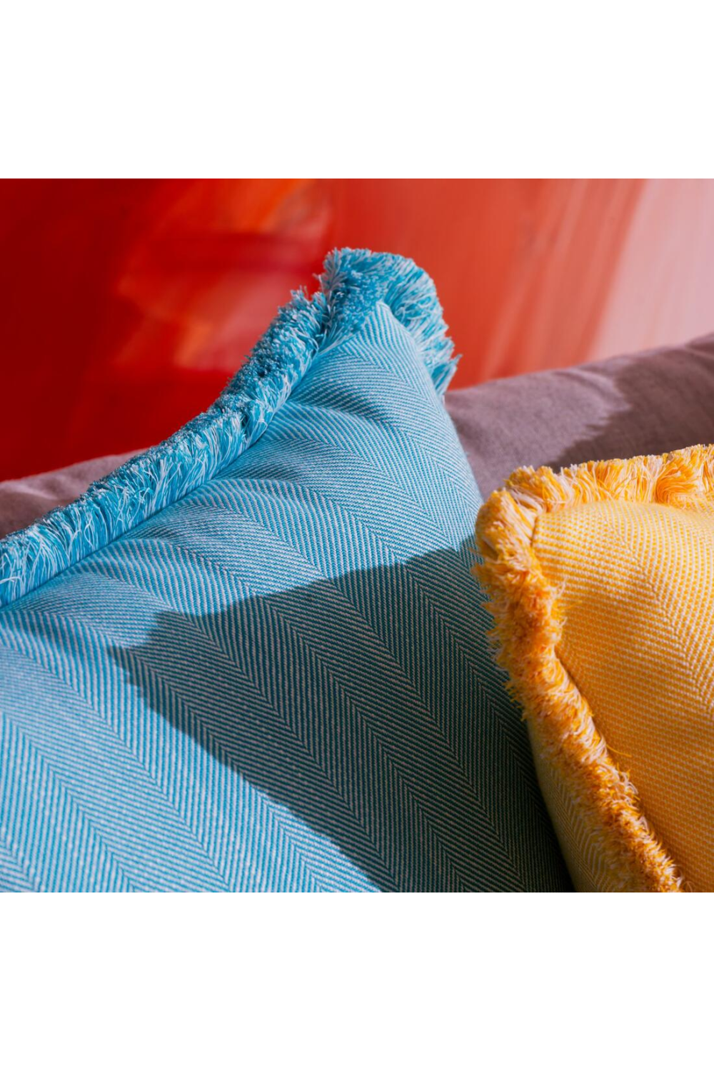 Herringbone Weave Outdoor Cushion | Andrew Martin Riviera | Oroa.com