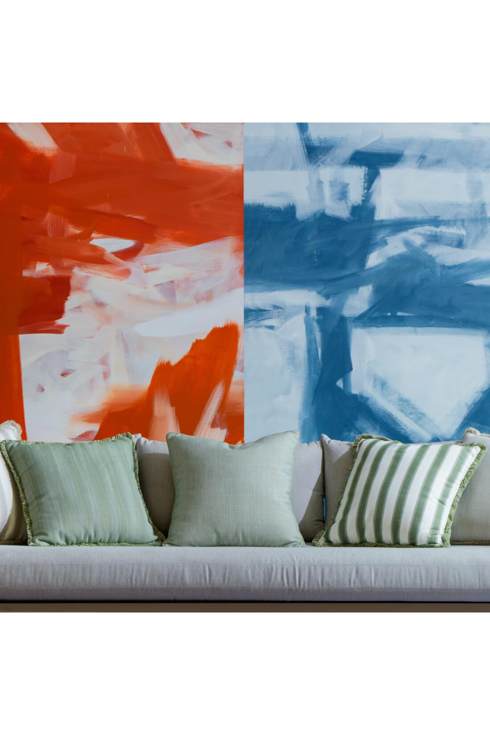 Herringbone Weave Outdoor Cushion | Andrew Martin Riviera | Oroa.com