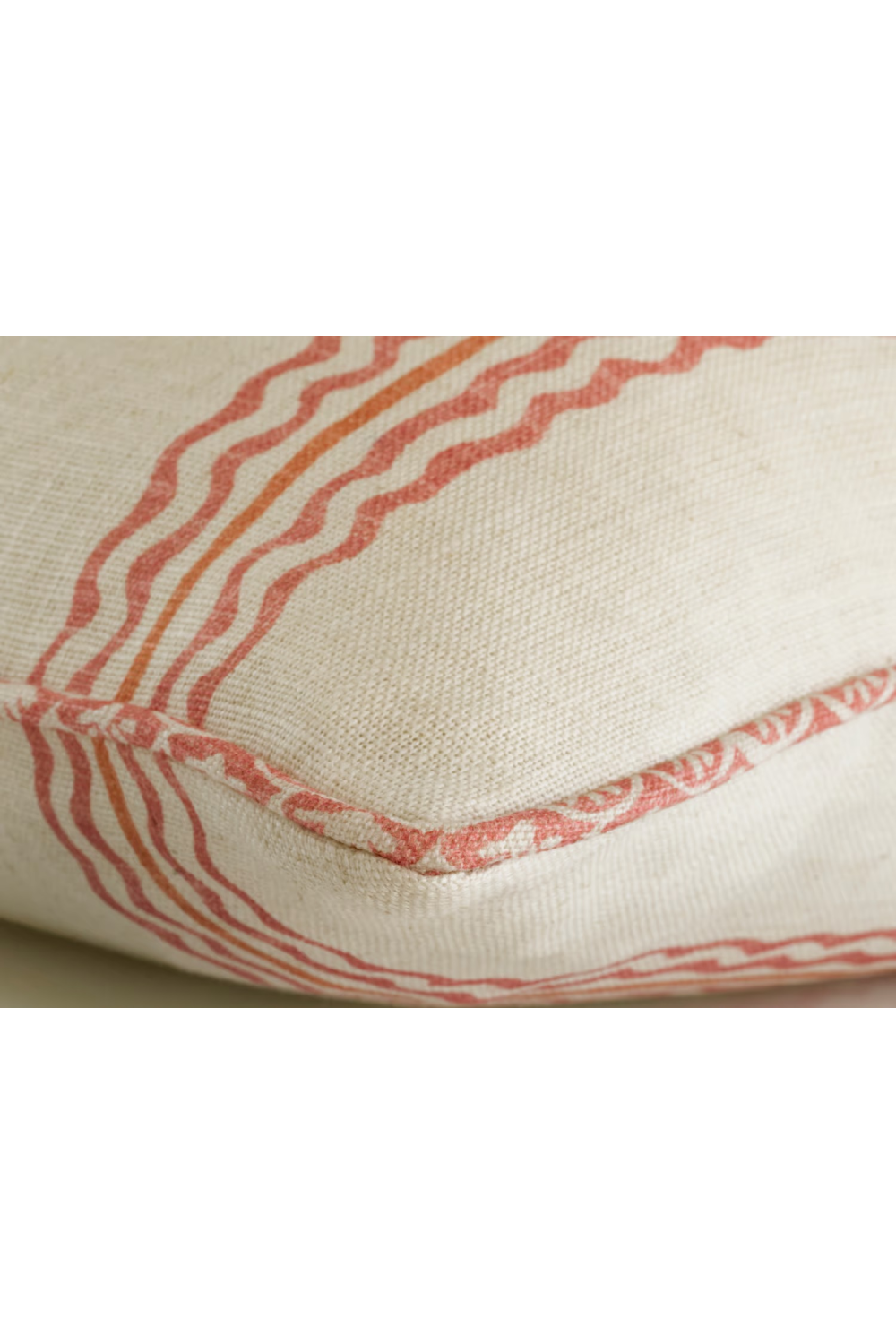 Wavy Stripes Linen Cushion | Andrew Martin Rhubarb | Oroa.com
