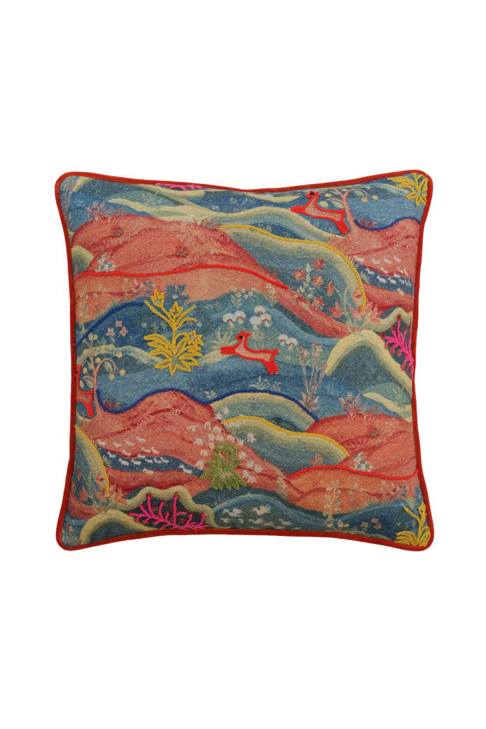 Painterly Embroidered Cushion | Oroa.com