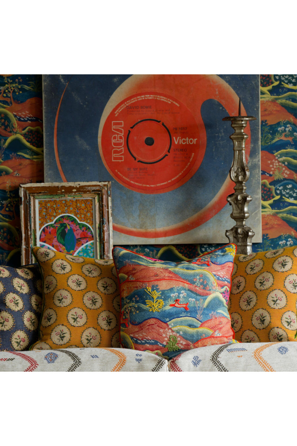 Painterly Embroidered Cushion | Oroa.com