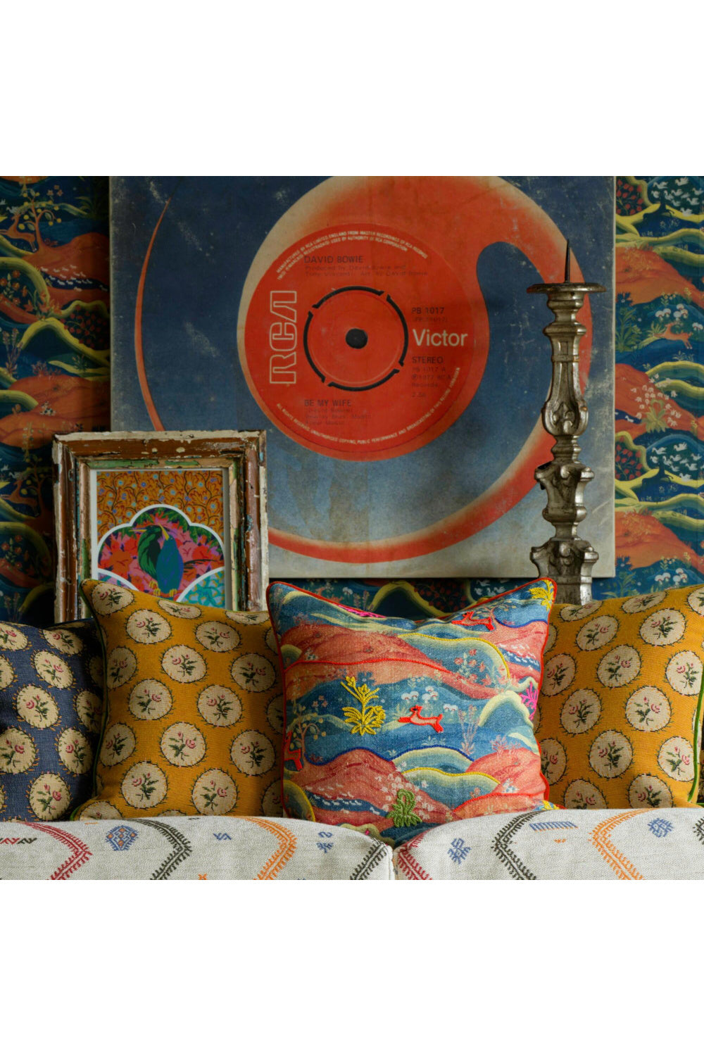 Painterly Embroidered Cushion | Oroa.com