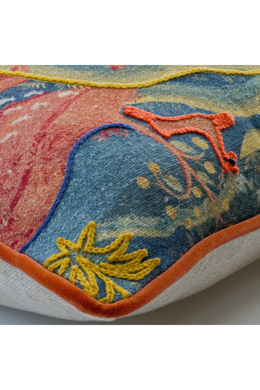 Painterly Embroidered Cushion | Oroa.com