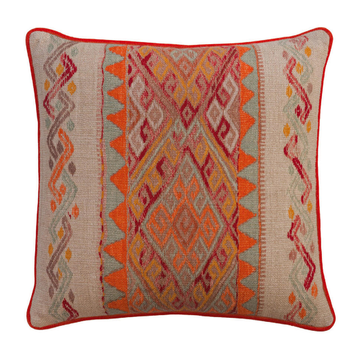 Orange Patterned Square Cushion | Oroa.com