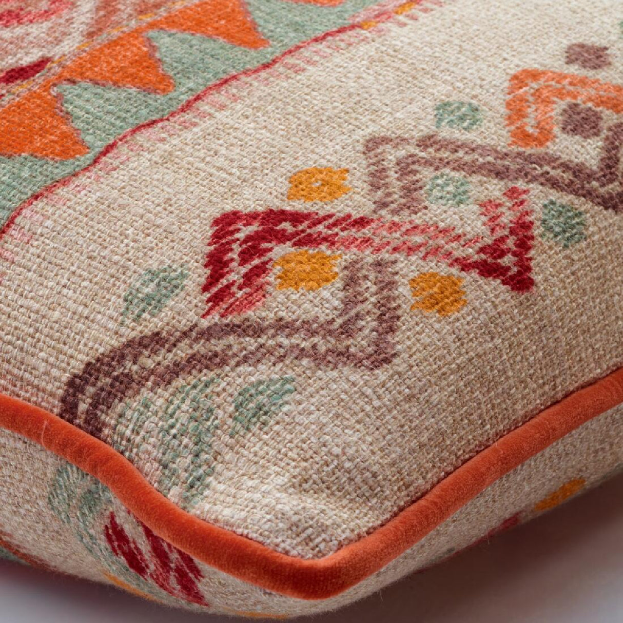 Orange Patterned Square Cushion | Oroa.com