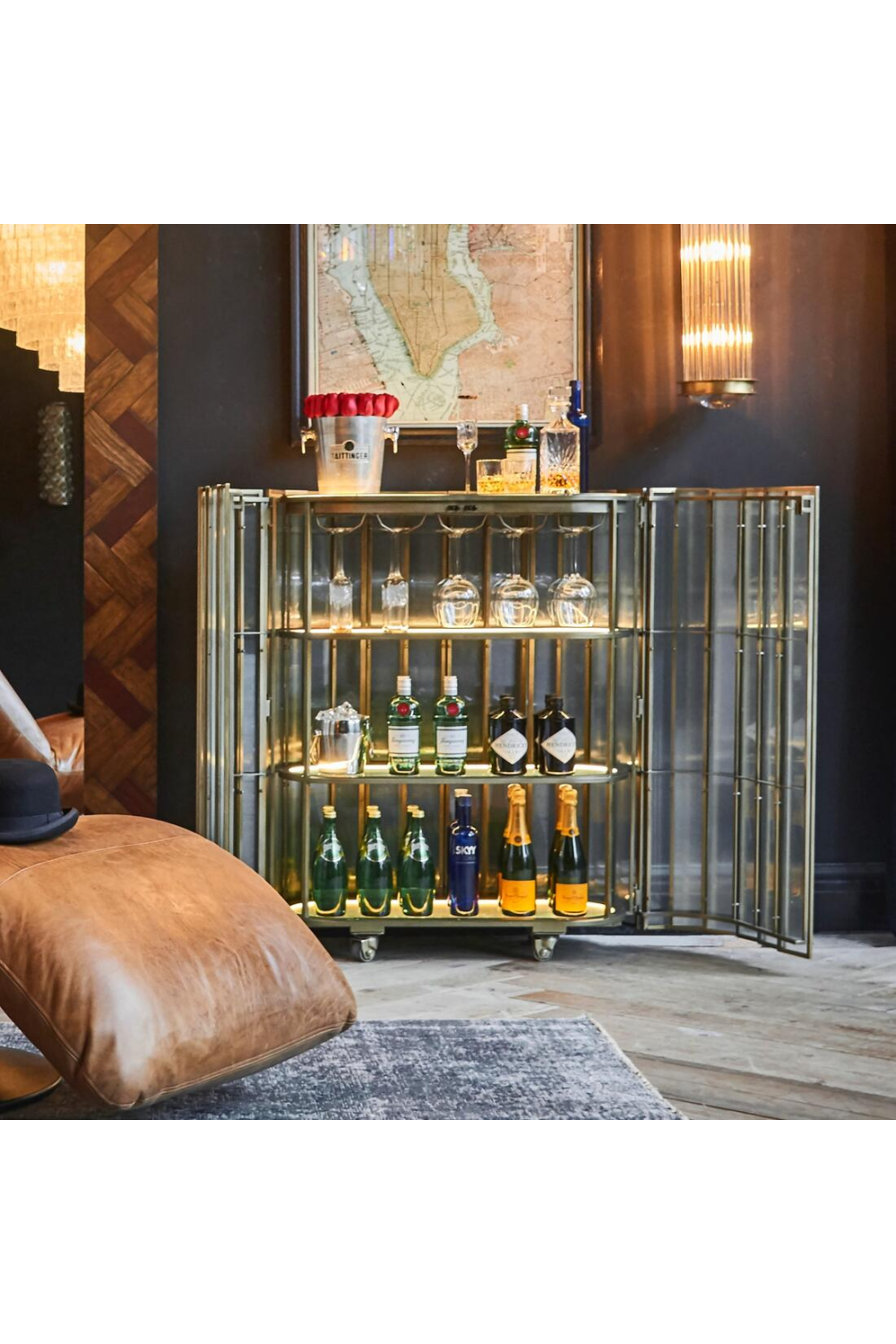 Glass Panel Bar Cabinet | Oroa.com