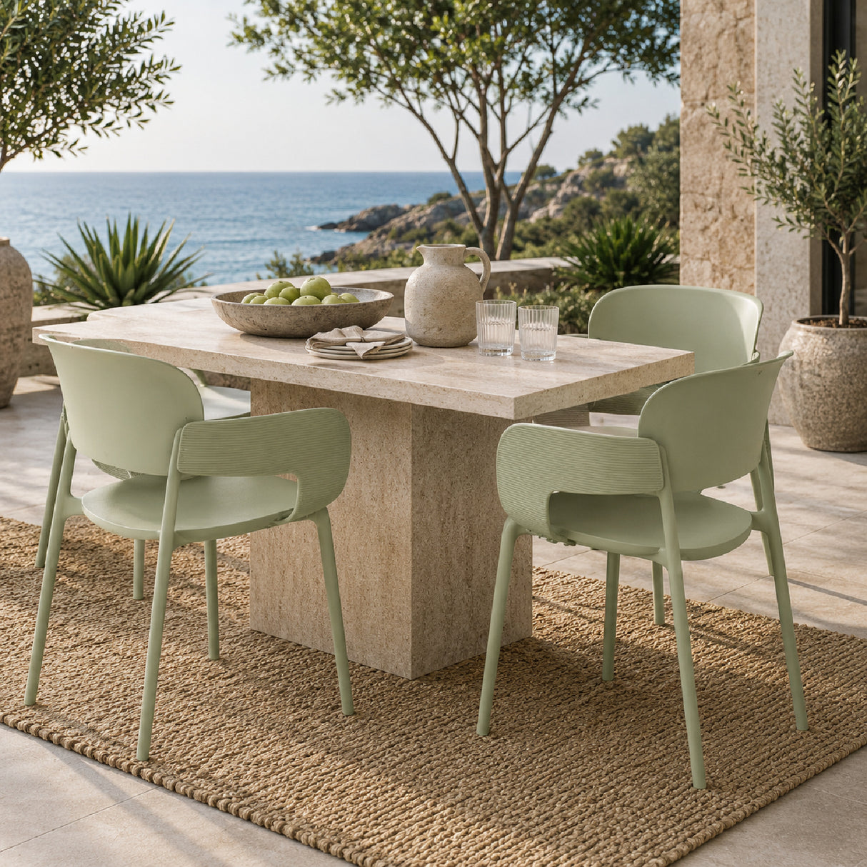 Arched Outdoor Dining Armchairs (4) | Oroa.com