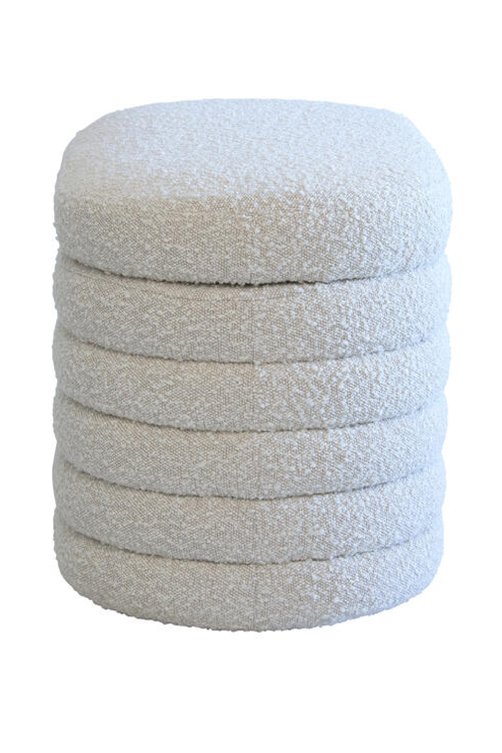 Cream Bouclé Oval Ottoman | Andrew Martin Ofali | Oroa.com