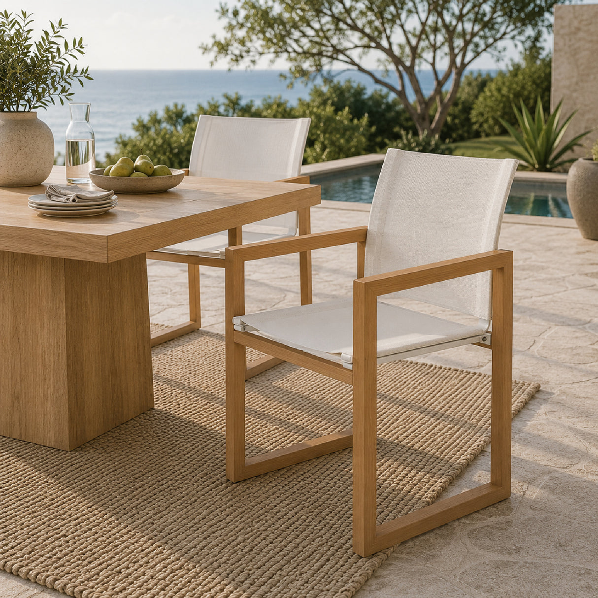 Teak Outdoor Dining Armchair | Oroa.com