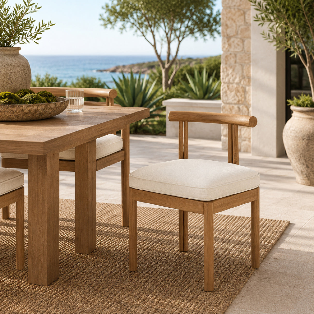 Curved Teak Outdoor Dining Chair | Oroa.com