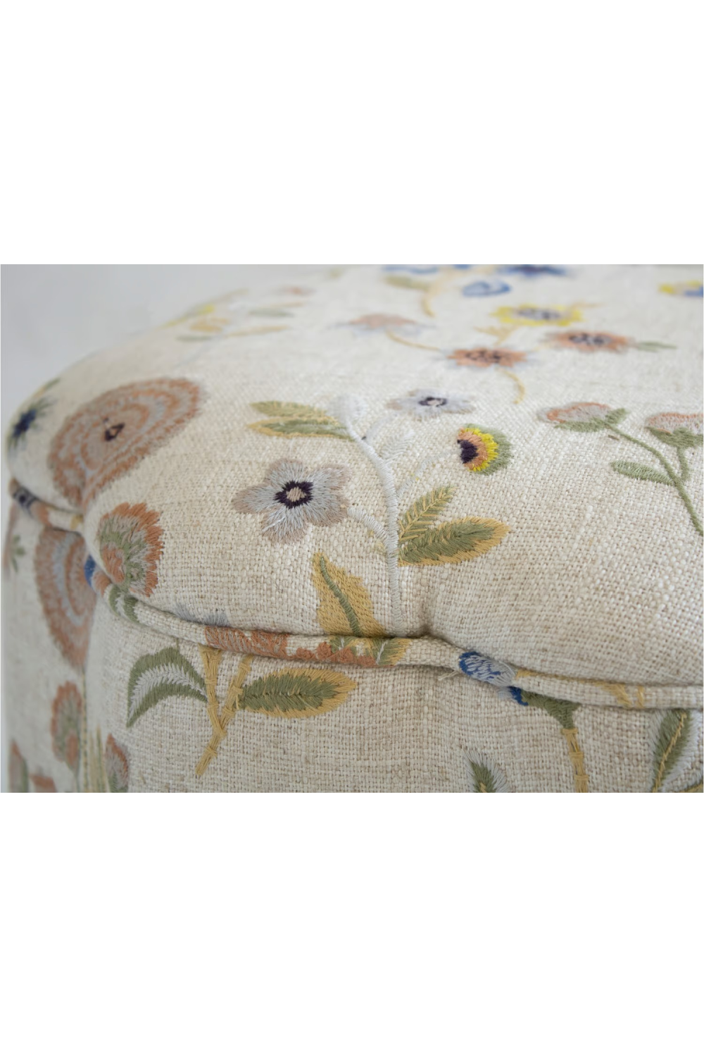 Fabric Upholstered Ottoman | Andrew Martin Daisy | Oroa.com