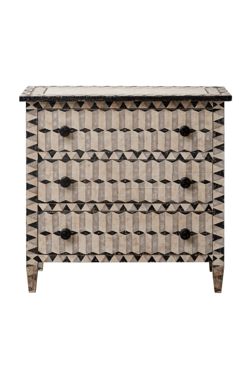 Gray Geometric 3-Drawer Chest | Andrew Martin Donato | Oroa.com