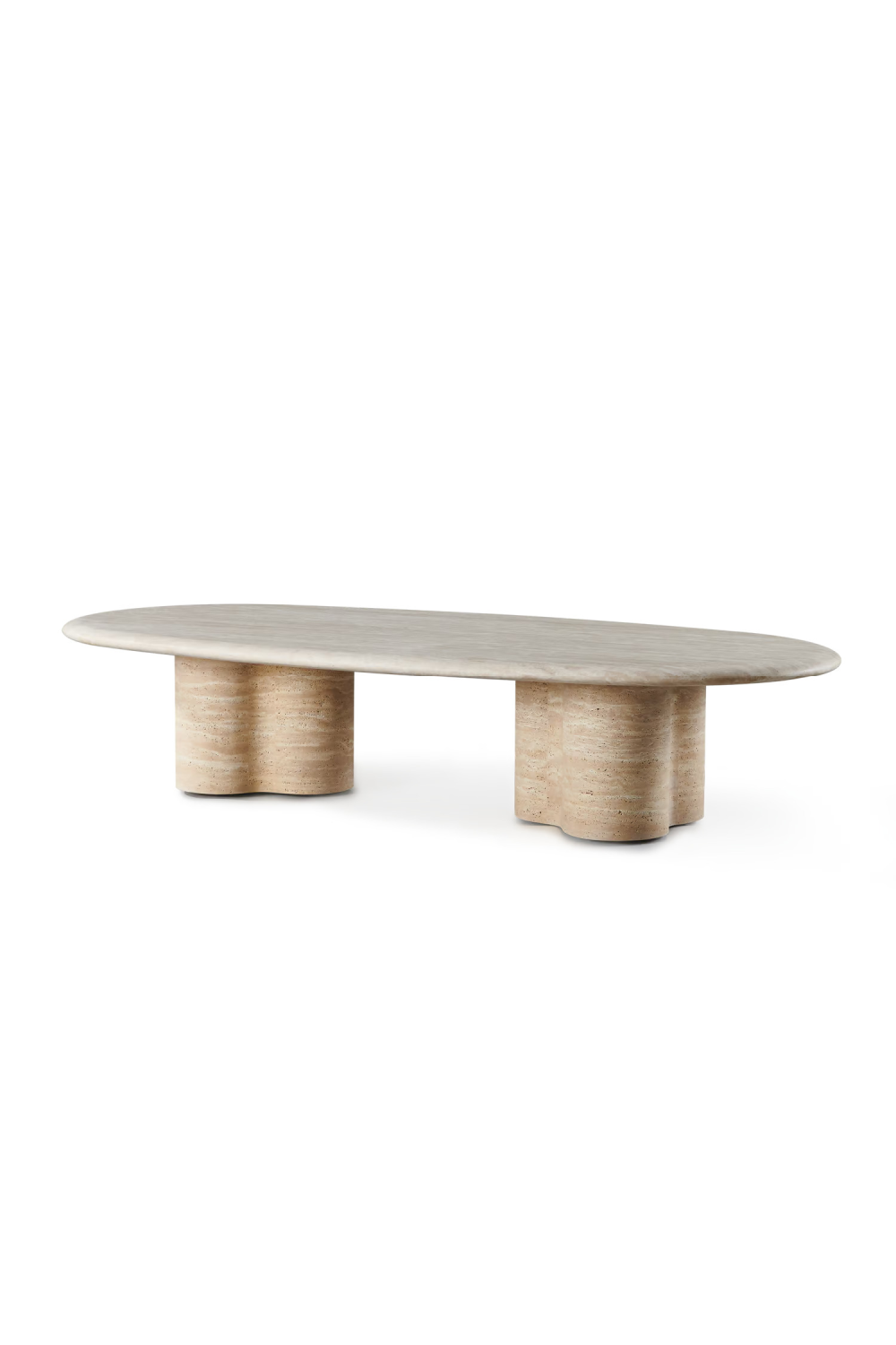 Oval Travertine Outdoor Coffee Table | Andrew Martin Porto | Oroa.com