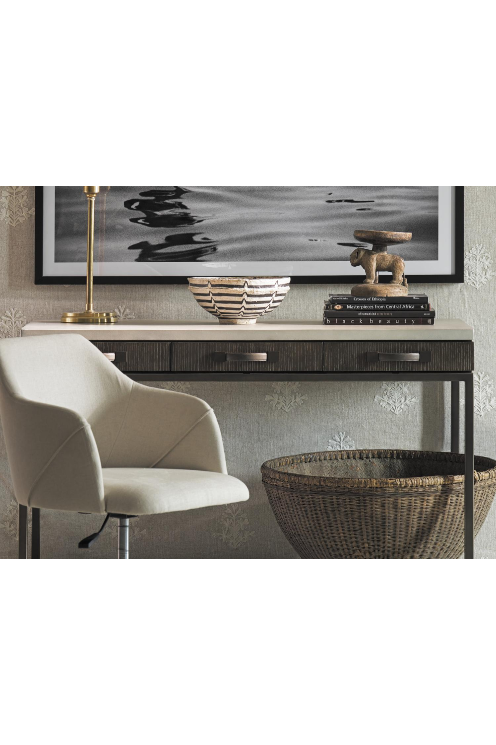 Concrete Top 3-Drawer Desk | Andrew Martin Emerson | Oroa.com