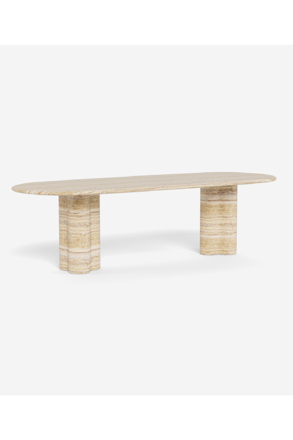 Oval Travertine Outdoor Dining Table | Andrew Martin Porto | Oroa.com