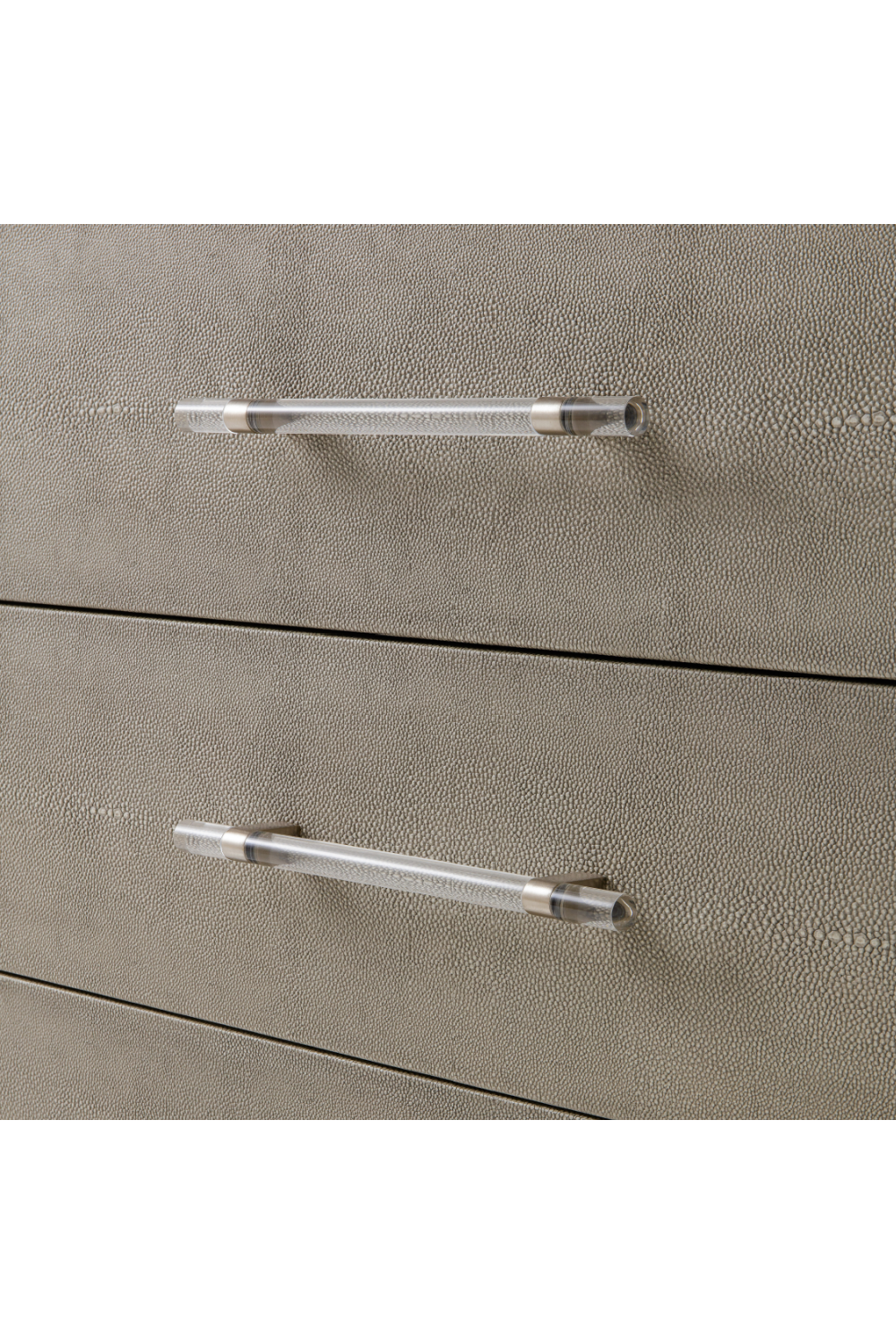 Gray Shagreen Three Drawer Nightstand | Andrew Martin Alice | OROA.com