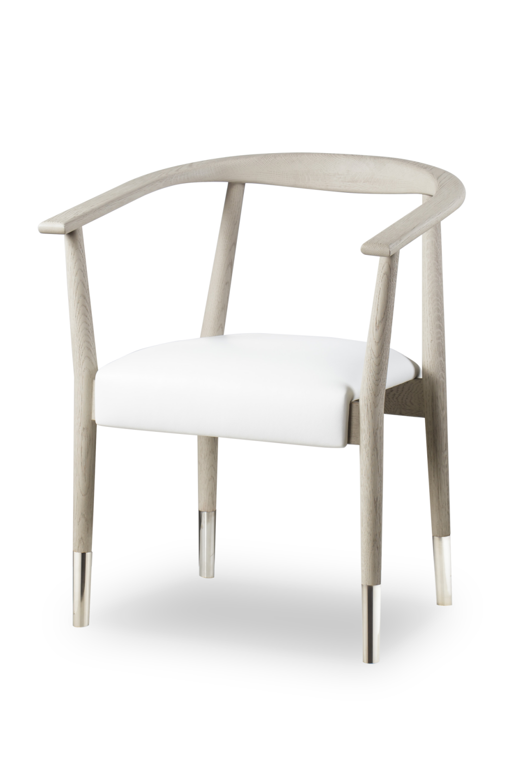 White Leather Upholstered Skandi Dining Chair | Andrew Martin Soho | Oroa.com