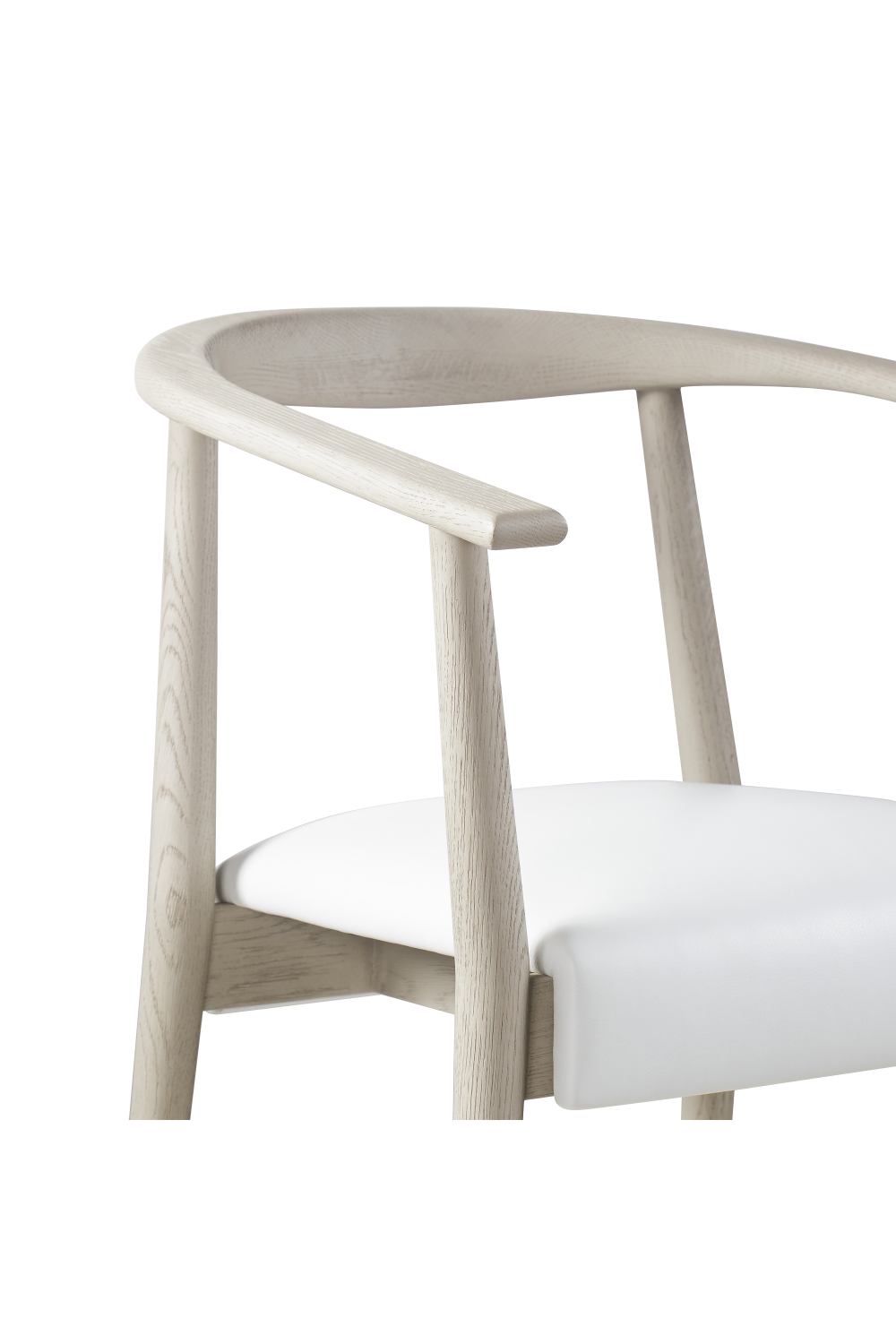 White Leather Upholstered Skandi Dining Chair | Andrew Martin Soho | Oroa.com