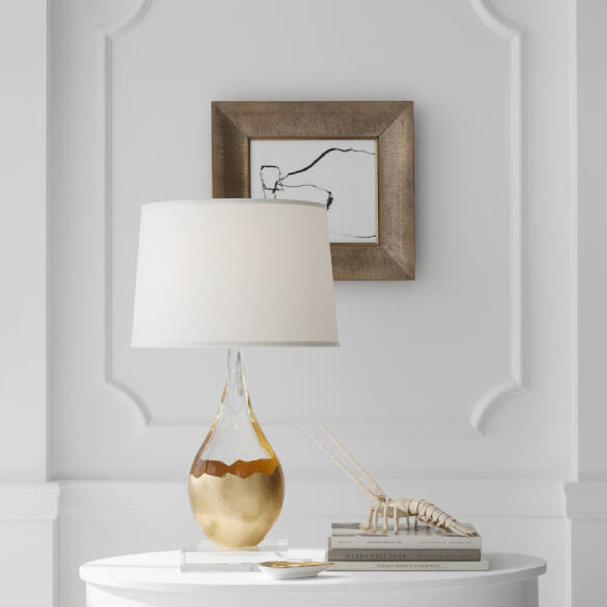 White Silk Crystal Table Lamp | Oroa.com