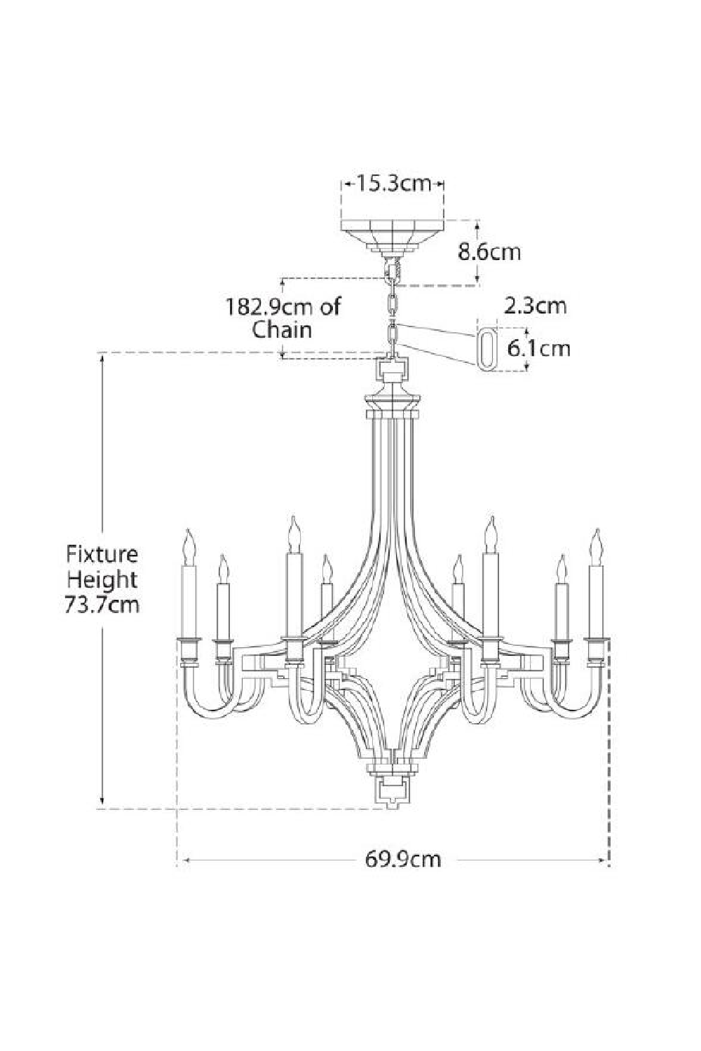 Eight-Candle Chandelier | Andrew Martin Mykonos | Oroa.com