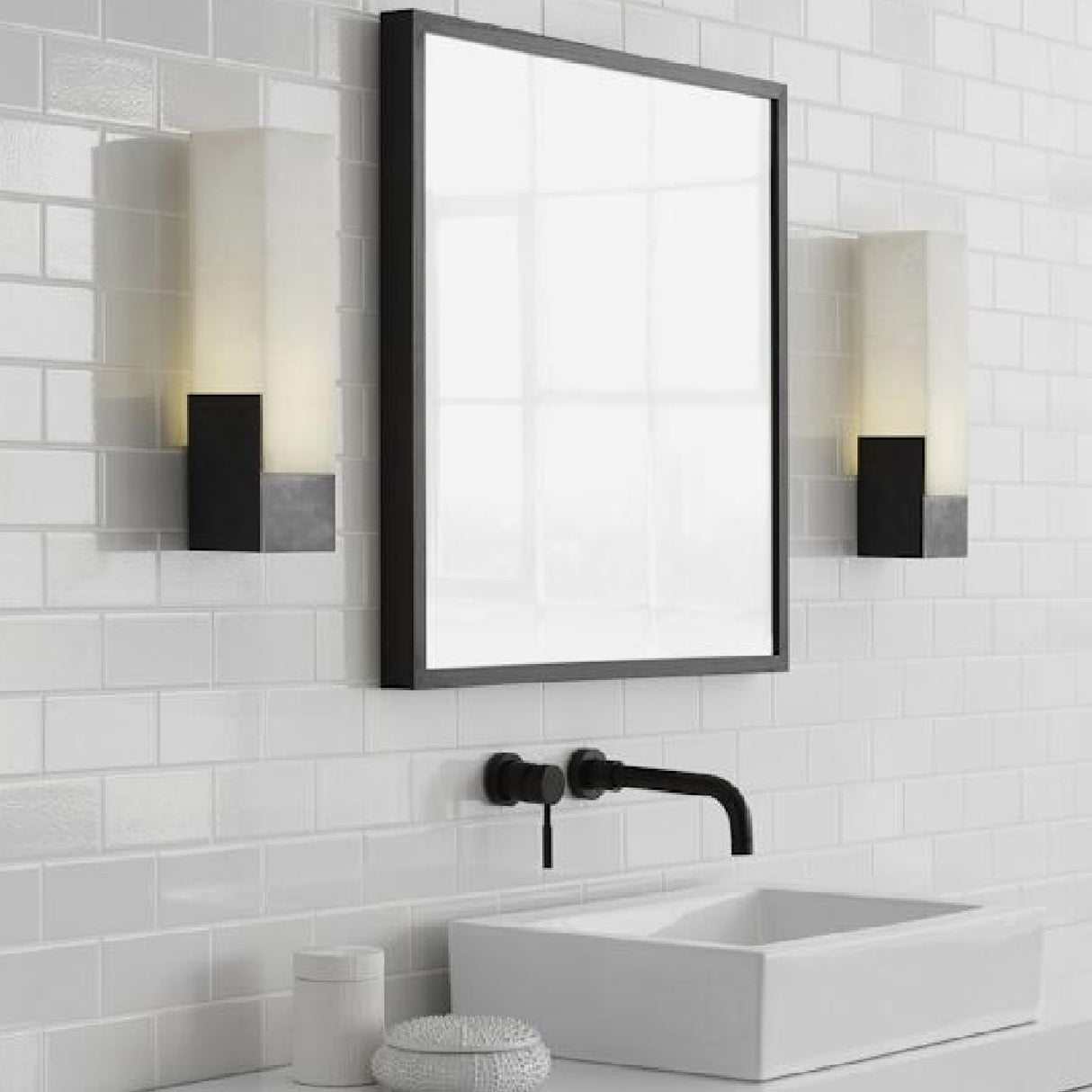 Antique Brass Frosted Glass Wall Light | Oroa.com