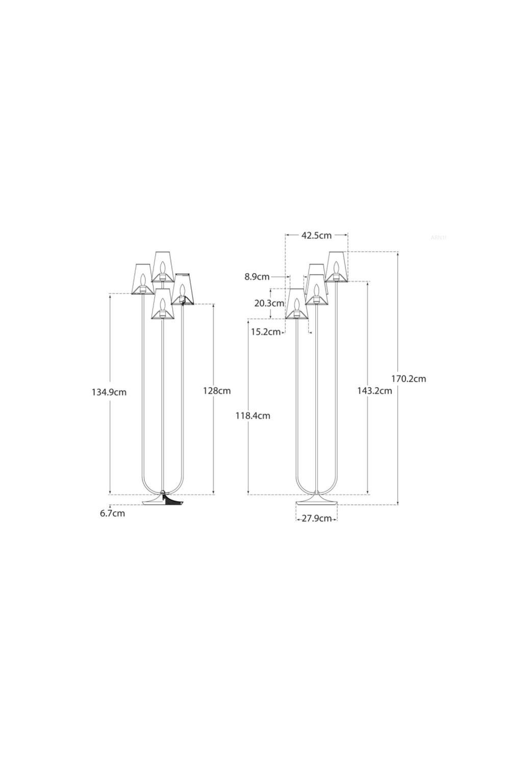 Four Linen Shades Modern Floor Lamp | Andrew Martin | OROA.com