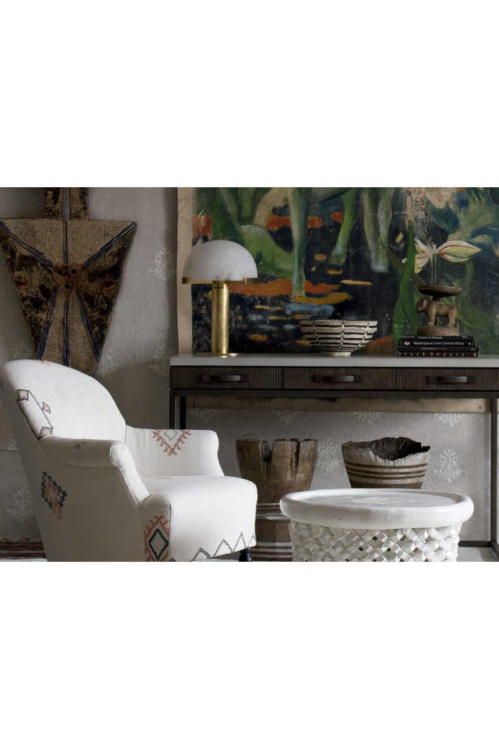 Alabaster Dome Table Lamp | Andrew Martin Melange | Oroa.com