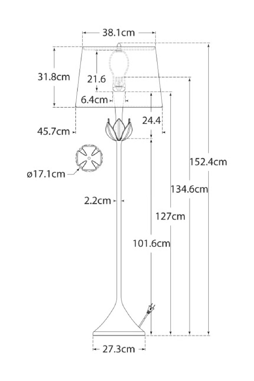 Floral Detail Floor Lamp | Andrew Martin Alberto | Oroa.com