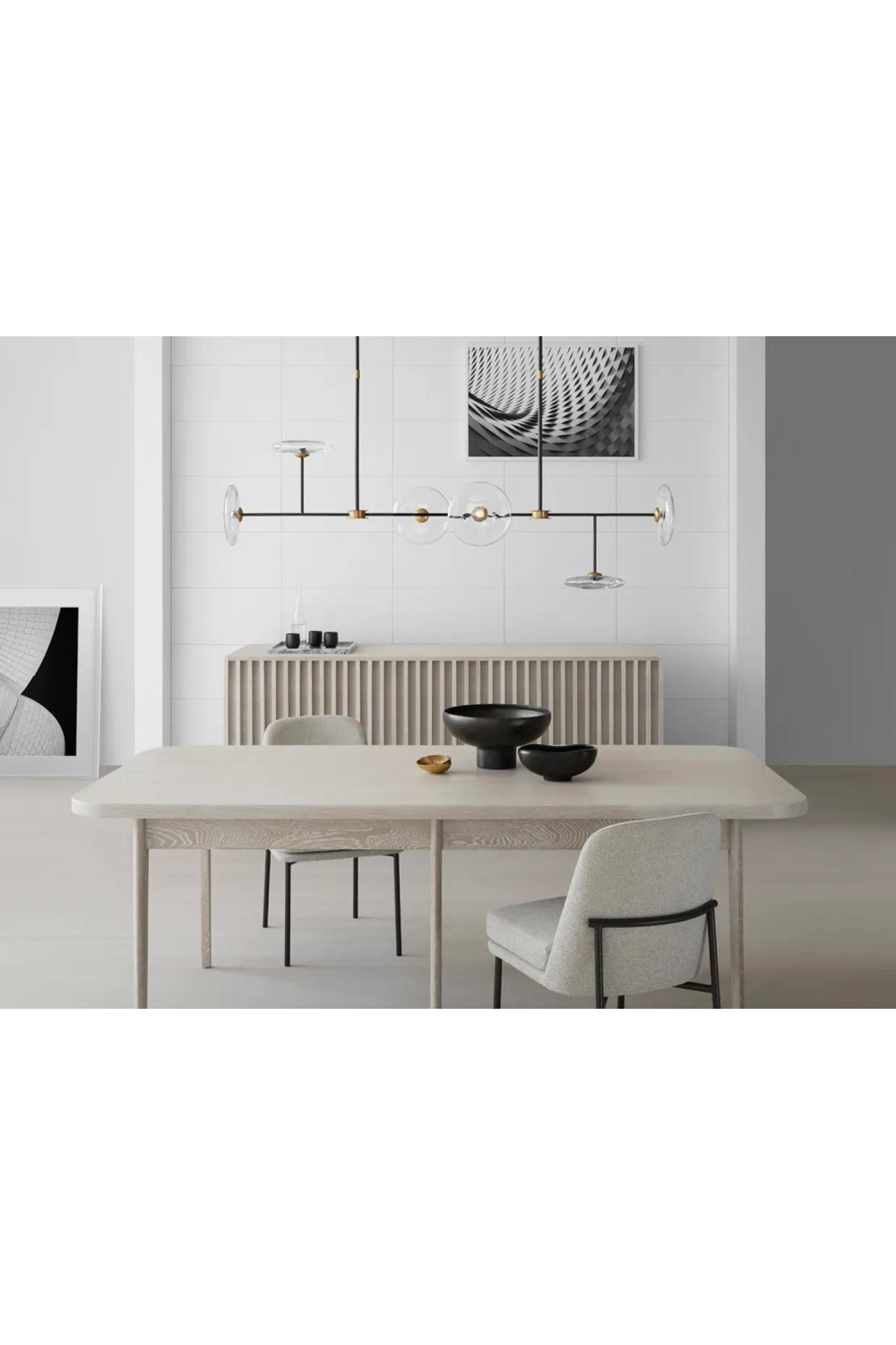 Glass Discs Linear Chandelier | Andrew Martin Calvino | Oroa.com