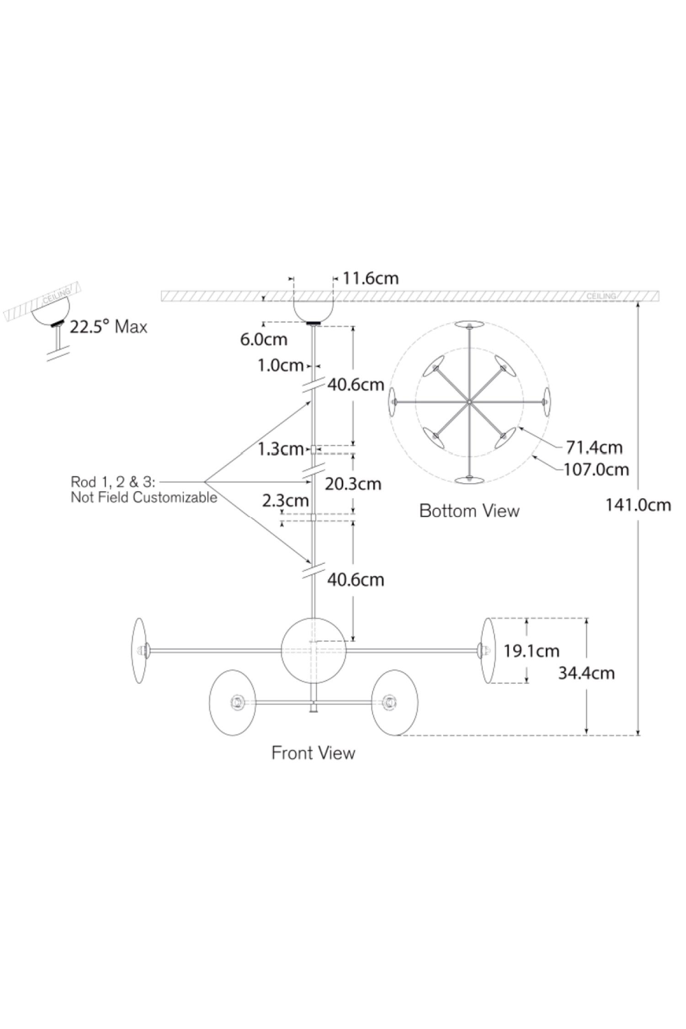 Glass Discs Radial Chandelier | Andrew Martin Calvino | Oroa.com