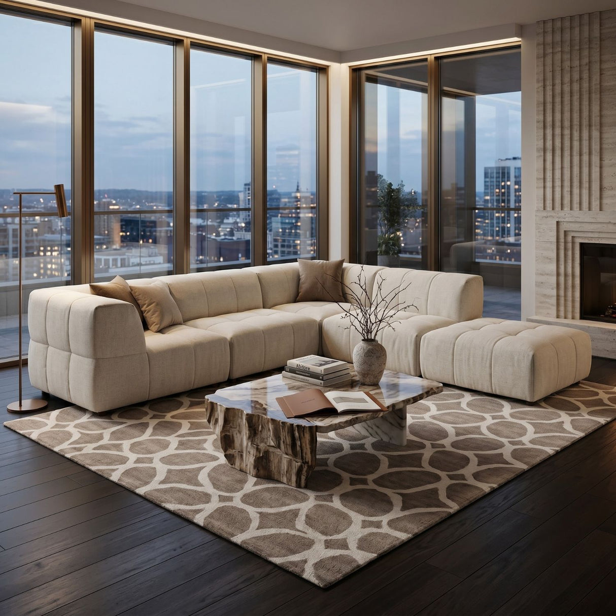 Cream Modern Sectional Sofa | Oroa.com