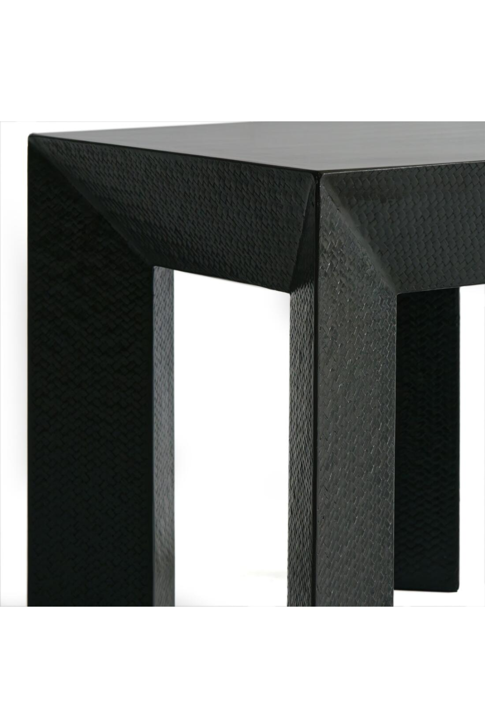 Black Bamboo Weave Side Table | Andrew Martin Jupiter | Oroa.com