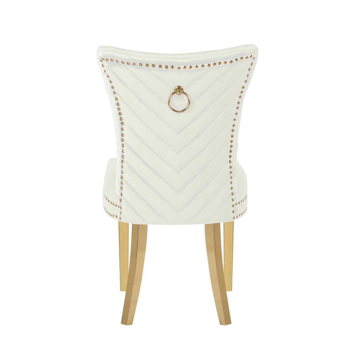 Beige Velvet Fabric Dining Chairs (2) | OROA