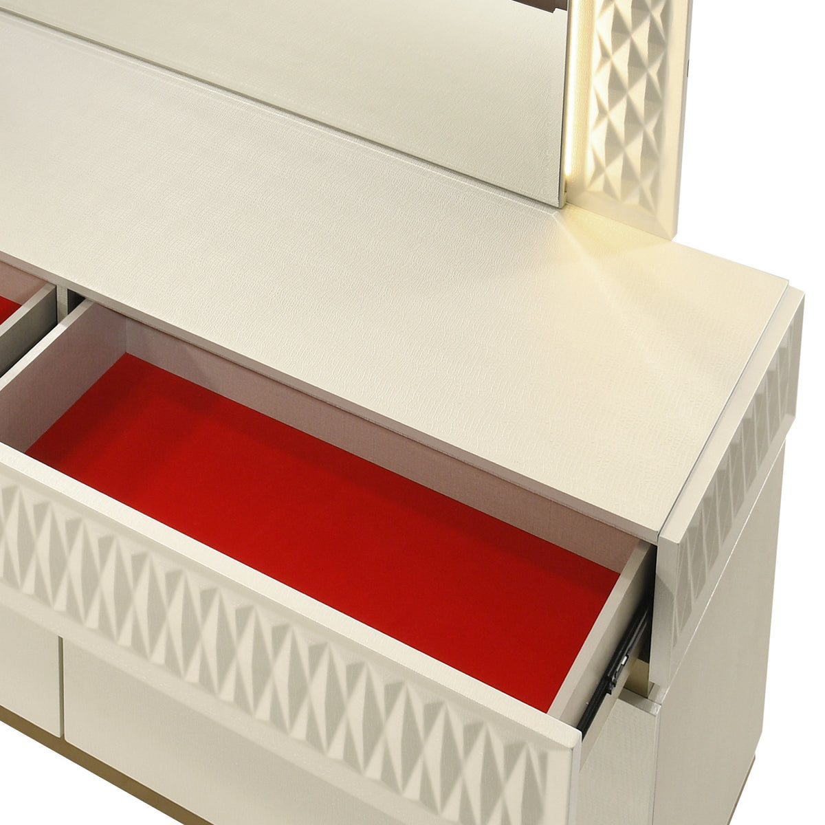 Stanley Modern Gray Crocodile Texture 6-Drawer Dresser | OROA