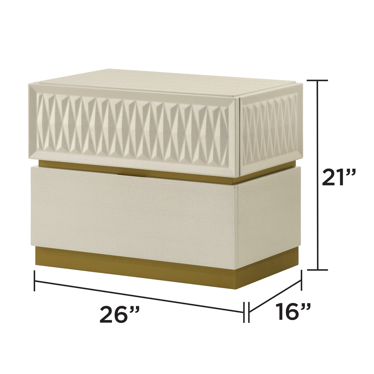 Crocodile Texture Finish Nightstand | OROA