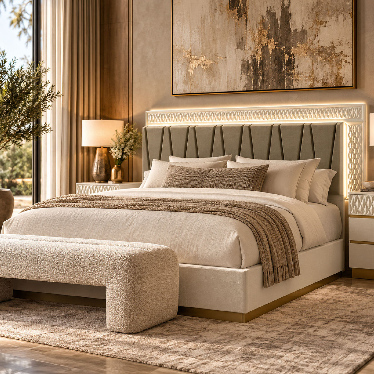 Stanley Modern Upholstered Queen Bed | OROA