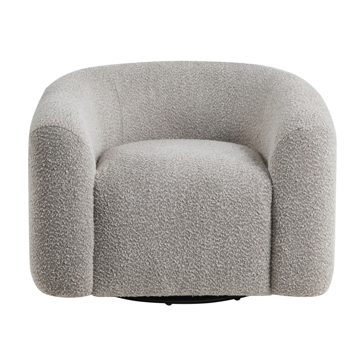 Modern Gray Boucle Upholstered Swivel Accent Chair | OROA