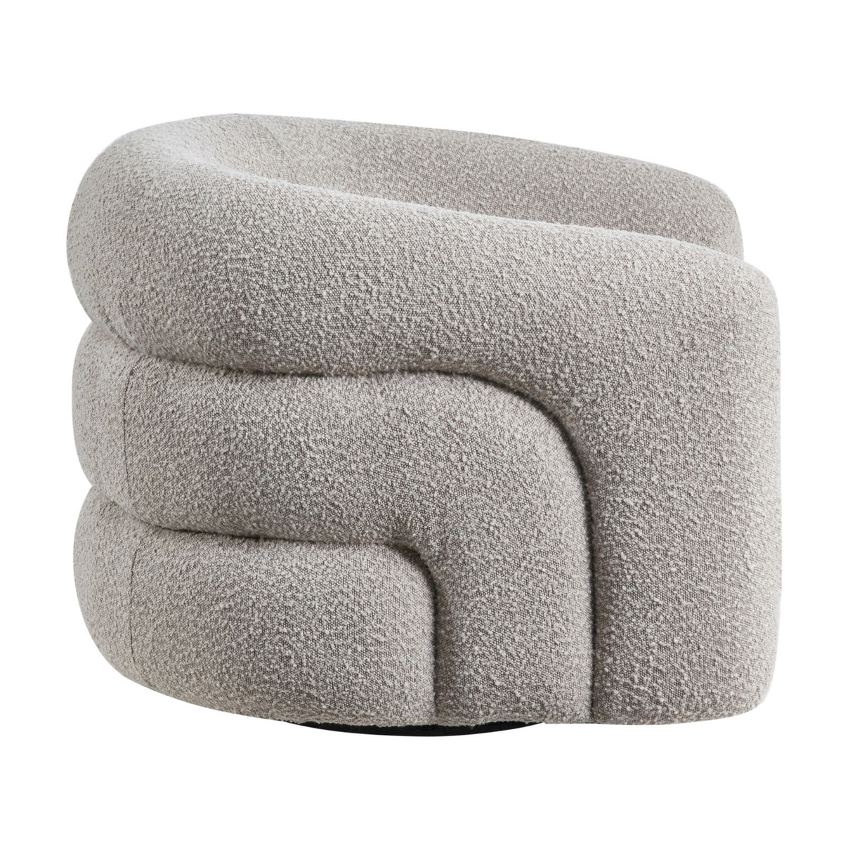 Modern Gray Boucle Upholstered Swivel Accent Chair | OROA