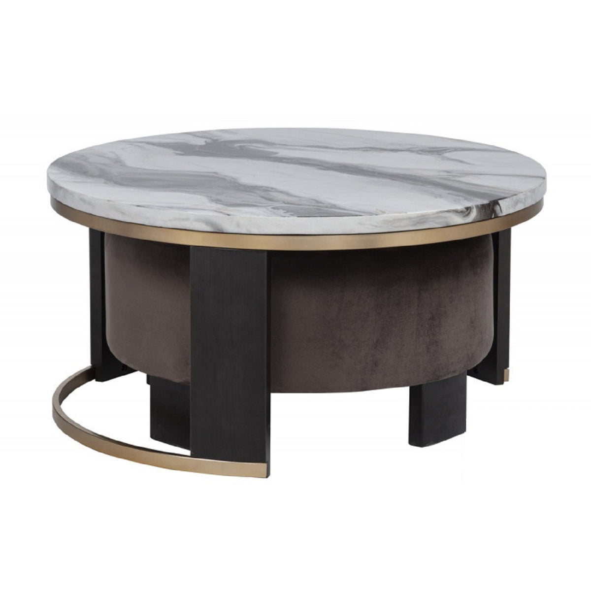 Faux Marble Nesting Coffee Table with Ottoman | OROA