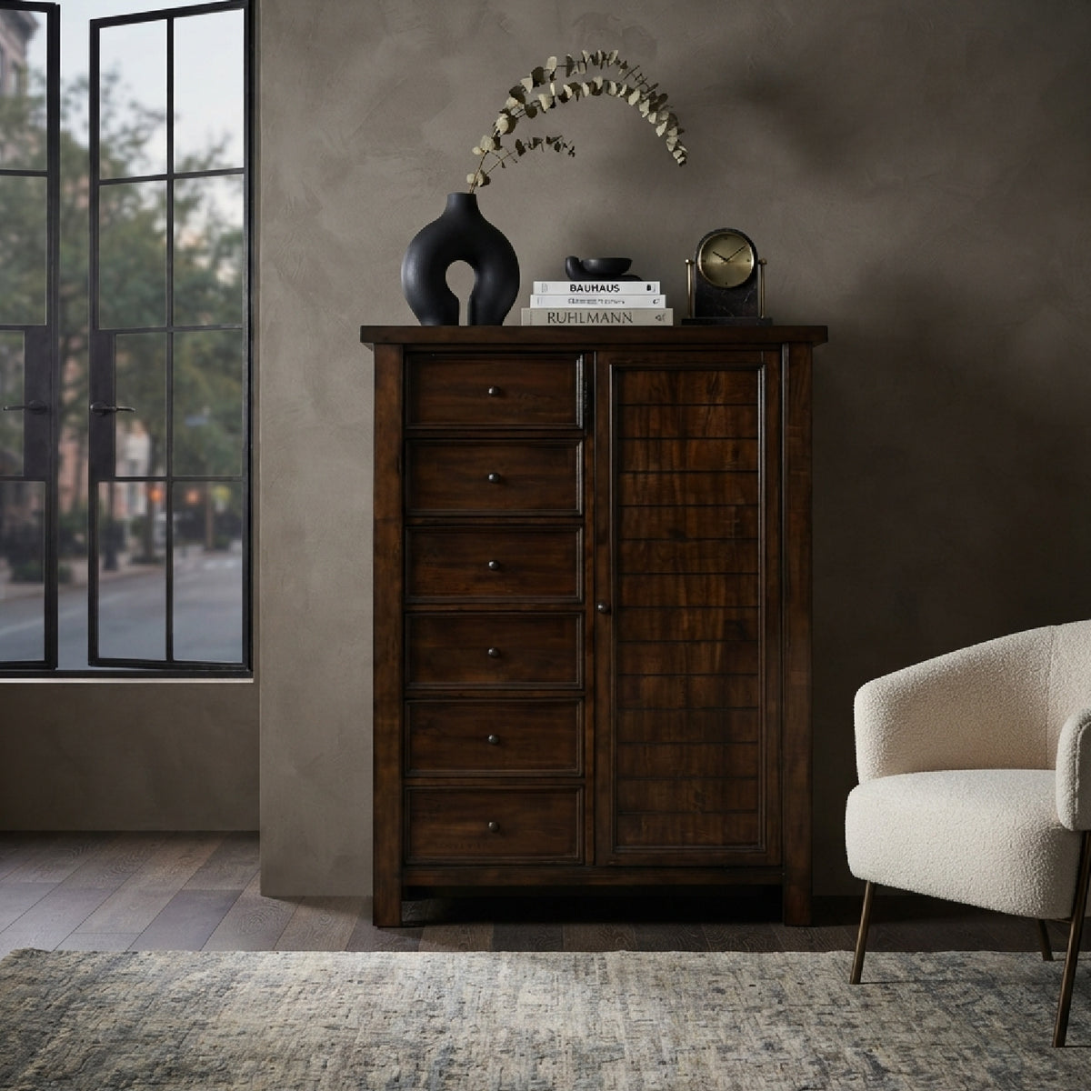 Brown Classic Transitional Wardrobe Chest | OROA