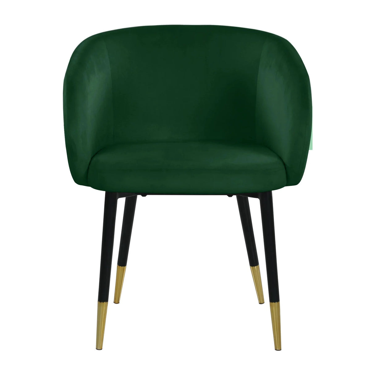 Green Velvet Dining Chair with Gold Trim | OROA