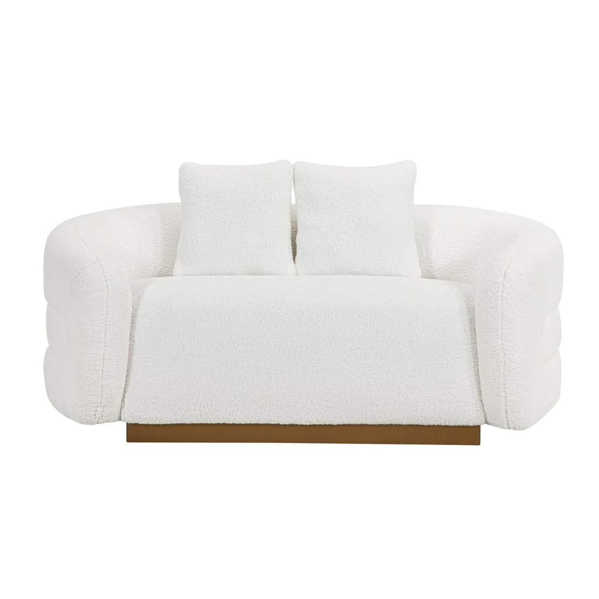Gold Accent Love Seat with Pillows | OROA