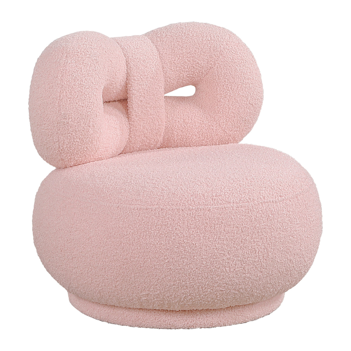 Luxury Pink Boucle Kids Swivel Chair | OROA Kids