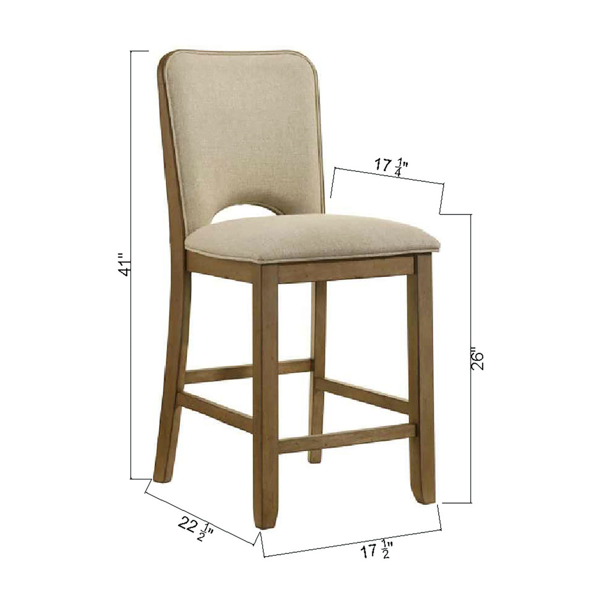 Modern European furniture - Brown Counter Height Dining Chairs (2) - www.oroa.com